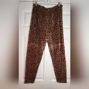 Jason Maxwell Stretchy Leopard Print Velour Leggings M